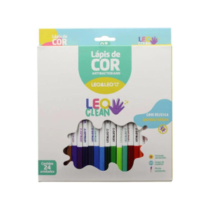 LAPIS DE COR 24 CORES SEXTAVADO LEOCLEAN LEO E LEO