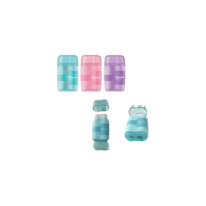 APONTADOR C/ BORRACHA 2 FUROS CONNECT PASTEL MAPED