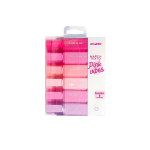 CANETA MARCA TEXTO 6 CORES PINK VIBES LEOARTE