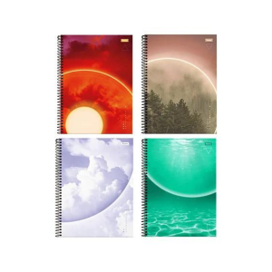 CADERNO UNIVERSITARIO CAPA DURA 1X1 80FLS 4 ELEMENTOS FORONI