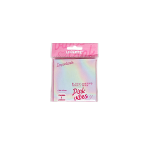 BLOCO REC.ADES. 76X76MM 100F PINK VIBES JOCAR OFFICE