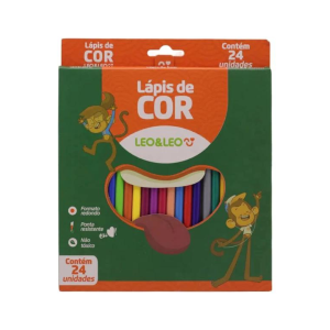 LAPIS DE COR 24 CORES REDONDO LEO E LEO