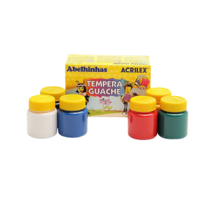 TINTA GUACHE 6 CORES 15ML ACRILEX