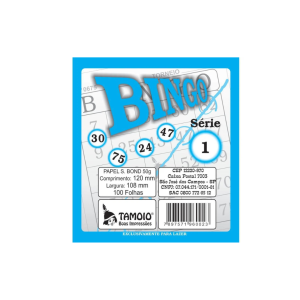 BLOCO PARA BINGO 120X108MM AZUL JORNAL C/100F TAMOIO