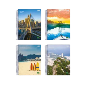 CADERNO 1/4 ESPIRAL CAPA DURA 200F BRASILIDADE JANDAIA