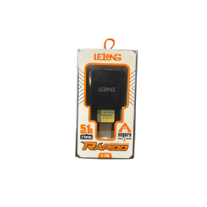 CARREGADOR CELULAR PARA V8 COM 2 PORTAS USB 1M 5.1A LE-258FV LELONG